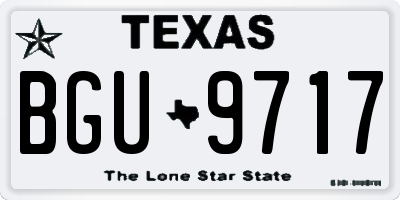 TX license plate BGU9717