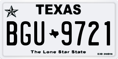 TX license plate BGU9721