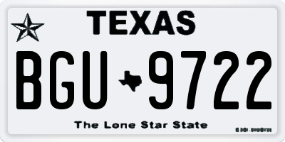 TX license plate BGU9722