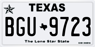 TX license plate BGU9723