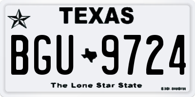 TX license plate BGU9724