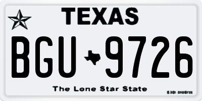 TX license plate BGU9726