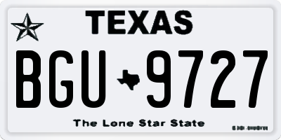 TX license plate BGU9727