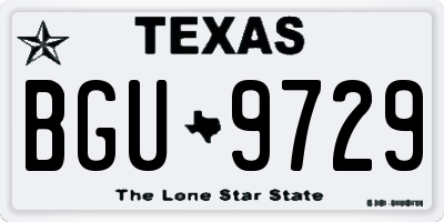 TX license plate BGU9729