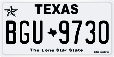 TX license plate BGU9730
