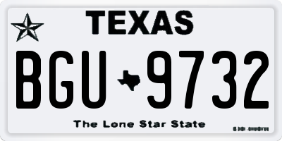 TX license plate BGU9732