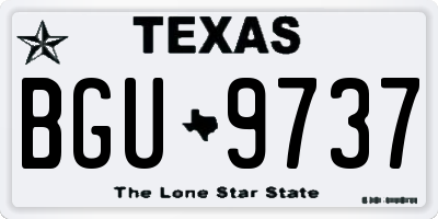 TX license plate BGU9737