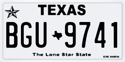 TX license plate BGU9741