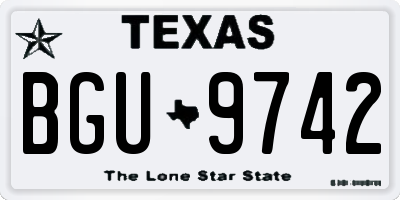 TX license plate BGU9742