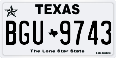 TX license plate BGU9743