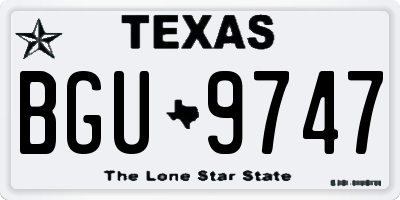 TX license plate BGU9747