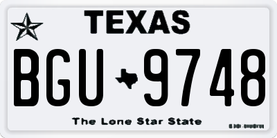 TX license plate BGU9748