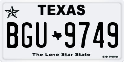 TX license plate BGU9749