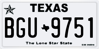 TX license plate BGU9751