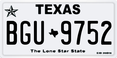 TX license plate BGU9752