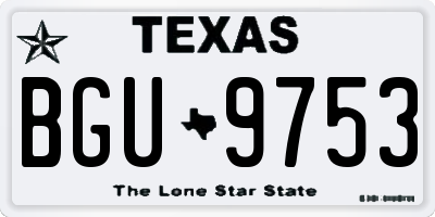 TX license plate BGU9753
