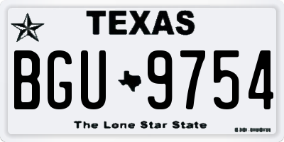 TX license plate BGU9754