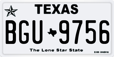TX license plate BGU9756