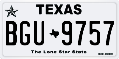 TX license plate BGU9757