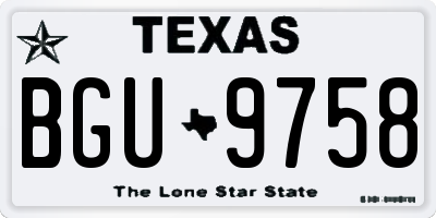 TX license plate BGU9758