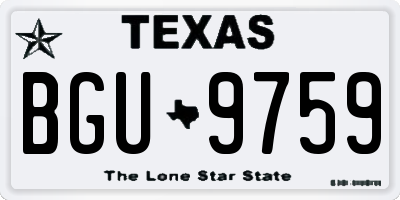 TX license plate BGU9759