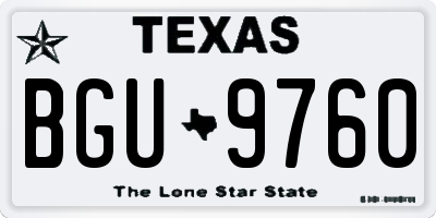 TX license plate BGU9760
