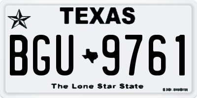 TX license plate BGU9761