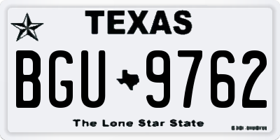 TX license plate BGU9762