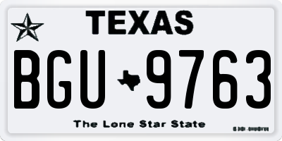 TX license plate BGU9763