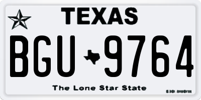 TX license plate BGU9764