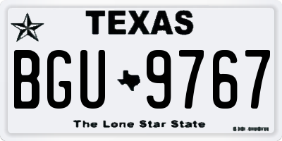 TX license plate BGU9767