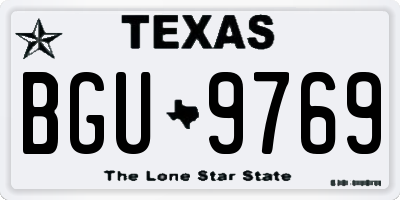 TX license plate BGU9769