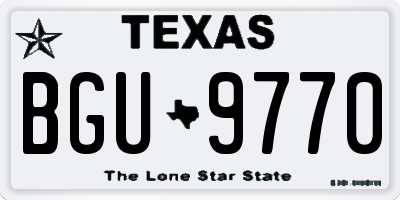 TX license plate BGU9770