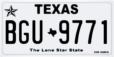 TX license plate BGU9771