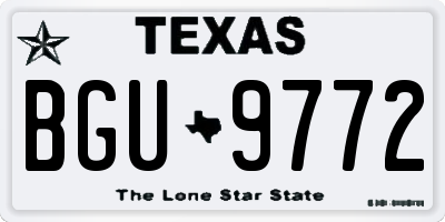 TX license plate BGU9772