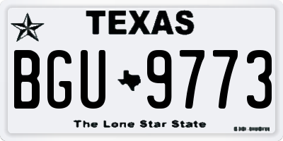 TX license plate BGU9773