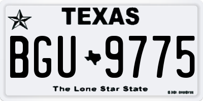 TX license plate BGU9775