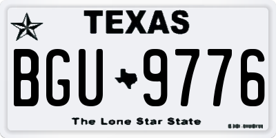 TX license plate BGU9776