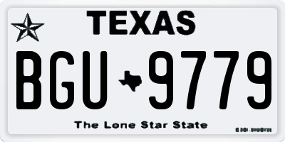 TX license plate BGU9779