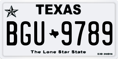 TX license plate BGU9789