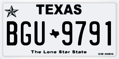 TX license plate BGU9791