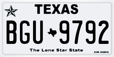 TX license plate BGU9792