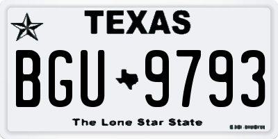 TX license plate BGU9793