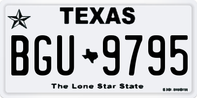 TX license plate BGU9795