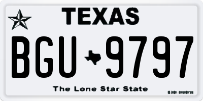 TX license plate BGU9797