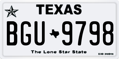 TX license plate BGU9798
