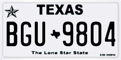 TX license plate BGU9804