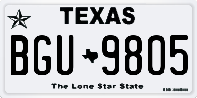 TX license plate BGU9805