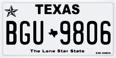 TX license plate BGU9806