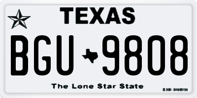 TX license plate BGU9808